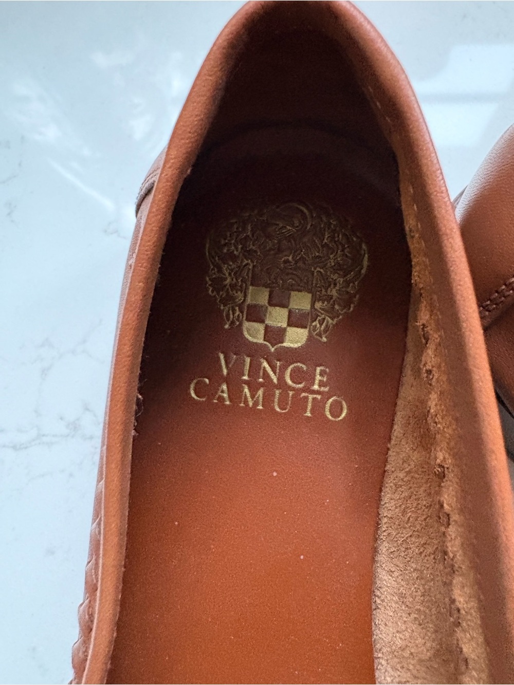Vince Camuto Calie loafer, Brown Woven Leather Penny Loafer - Picture 5 of 11